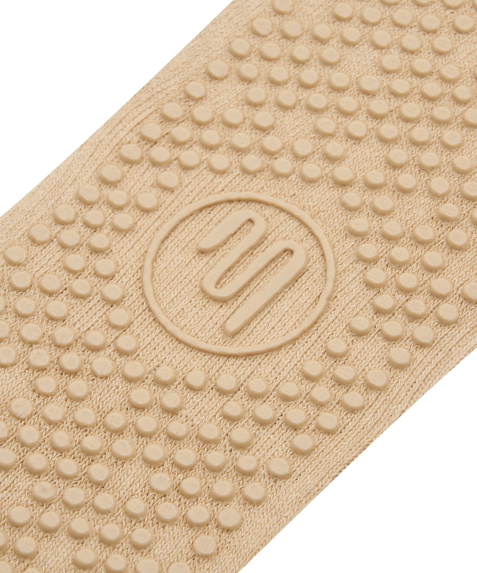 Slide On Non Slip Grip Socks - Almond.