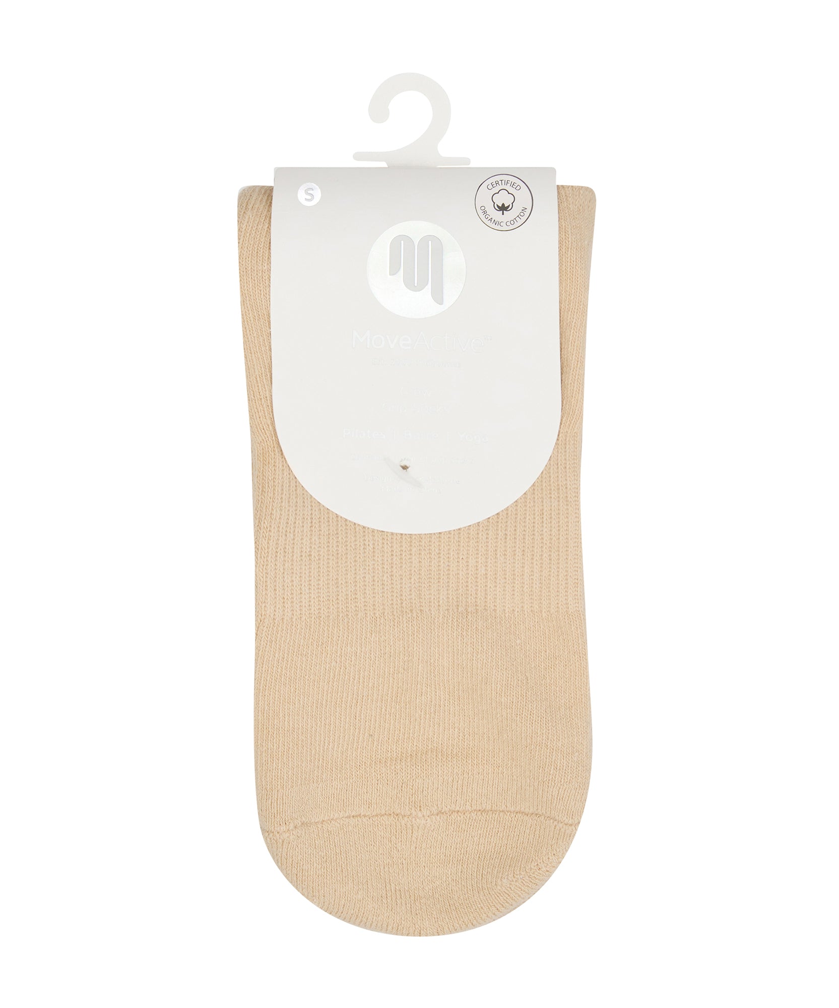 Crew Non Slip Grip Socks - Almond.