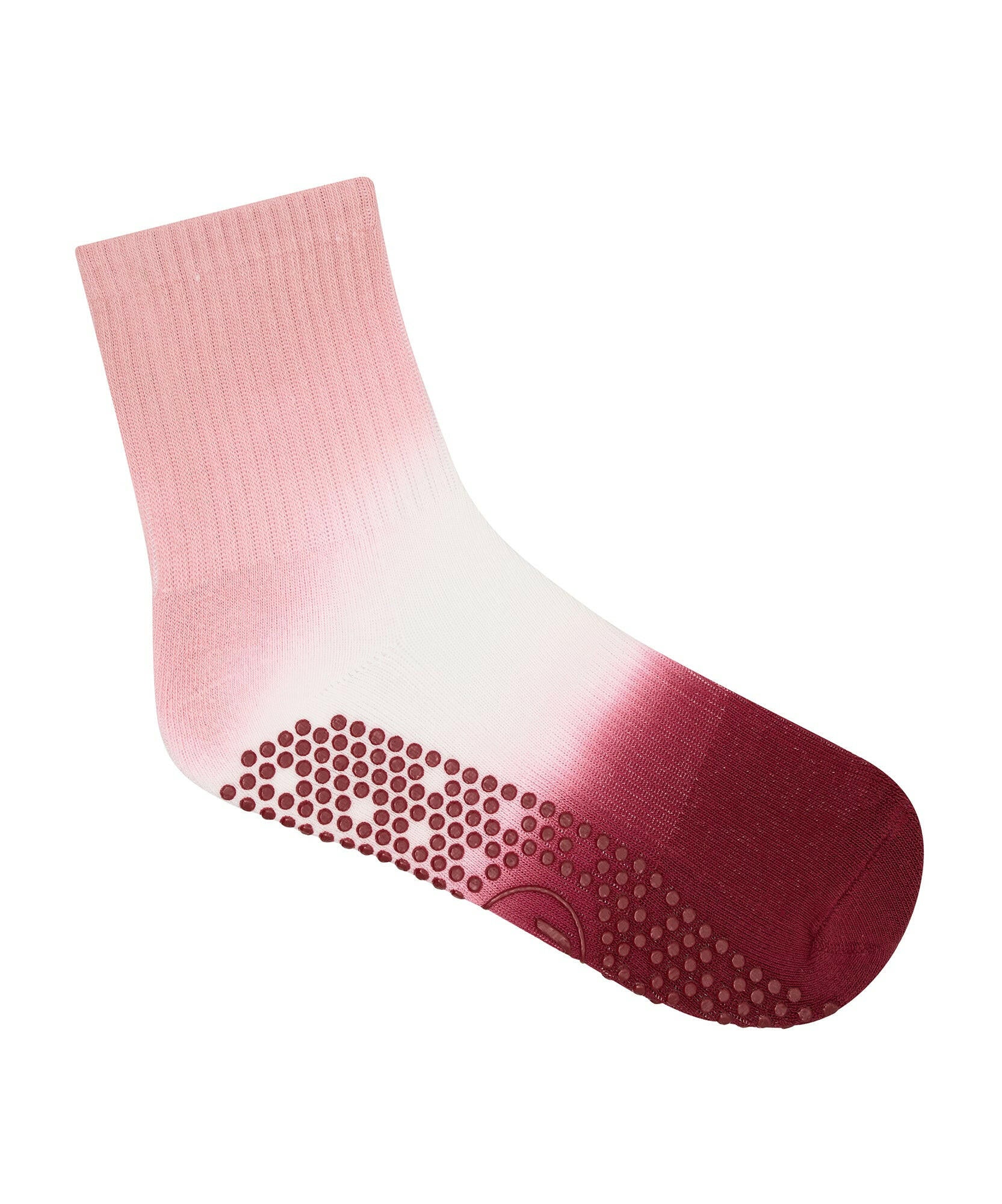 Crew Non Slip Grip Socks - Berry Kiss.