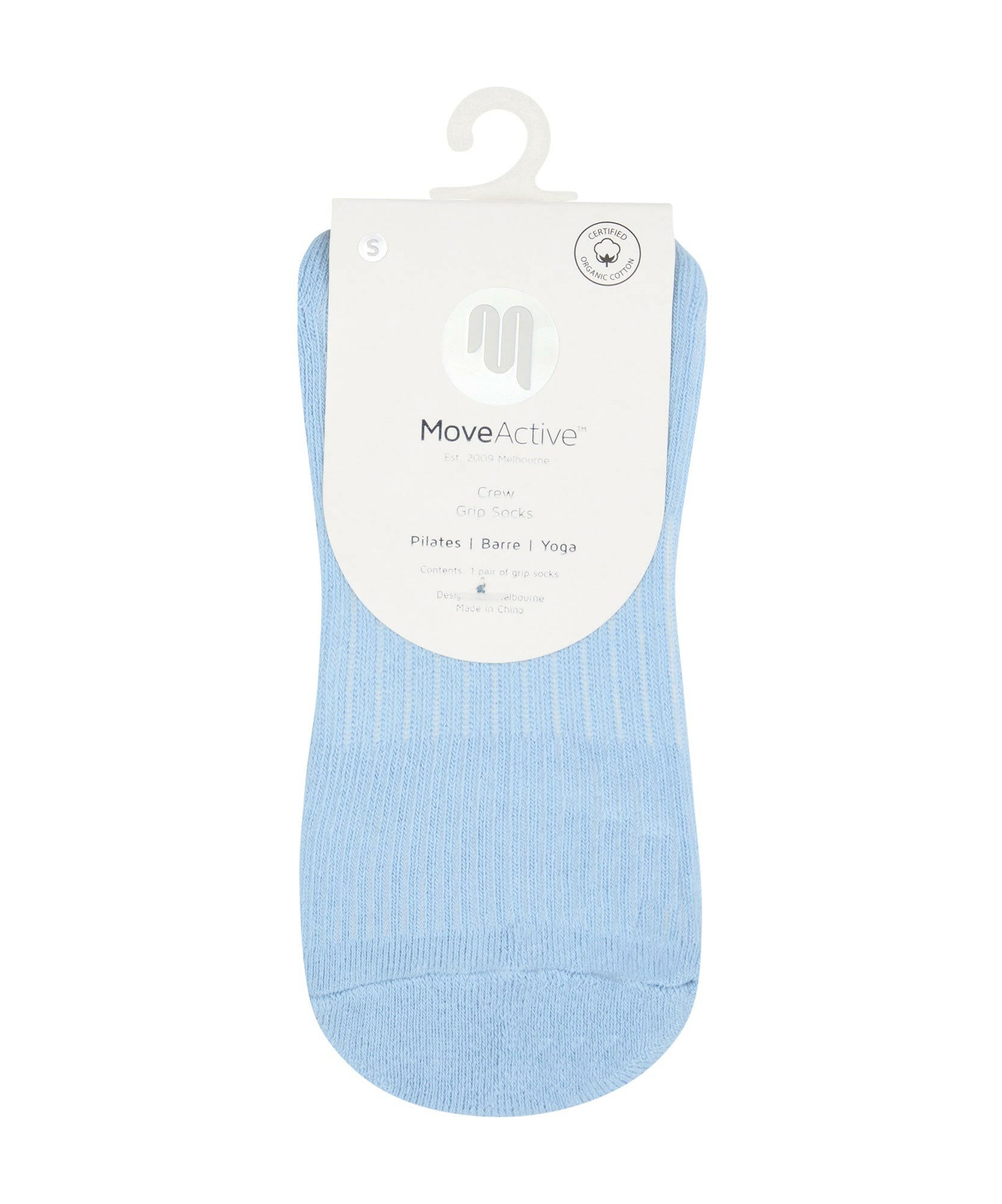 Crew Non Slip Grip Socks - Vintage Baby Blue.