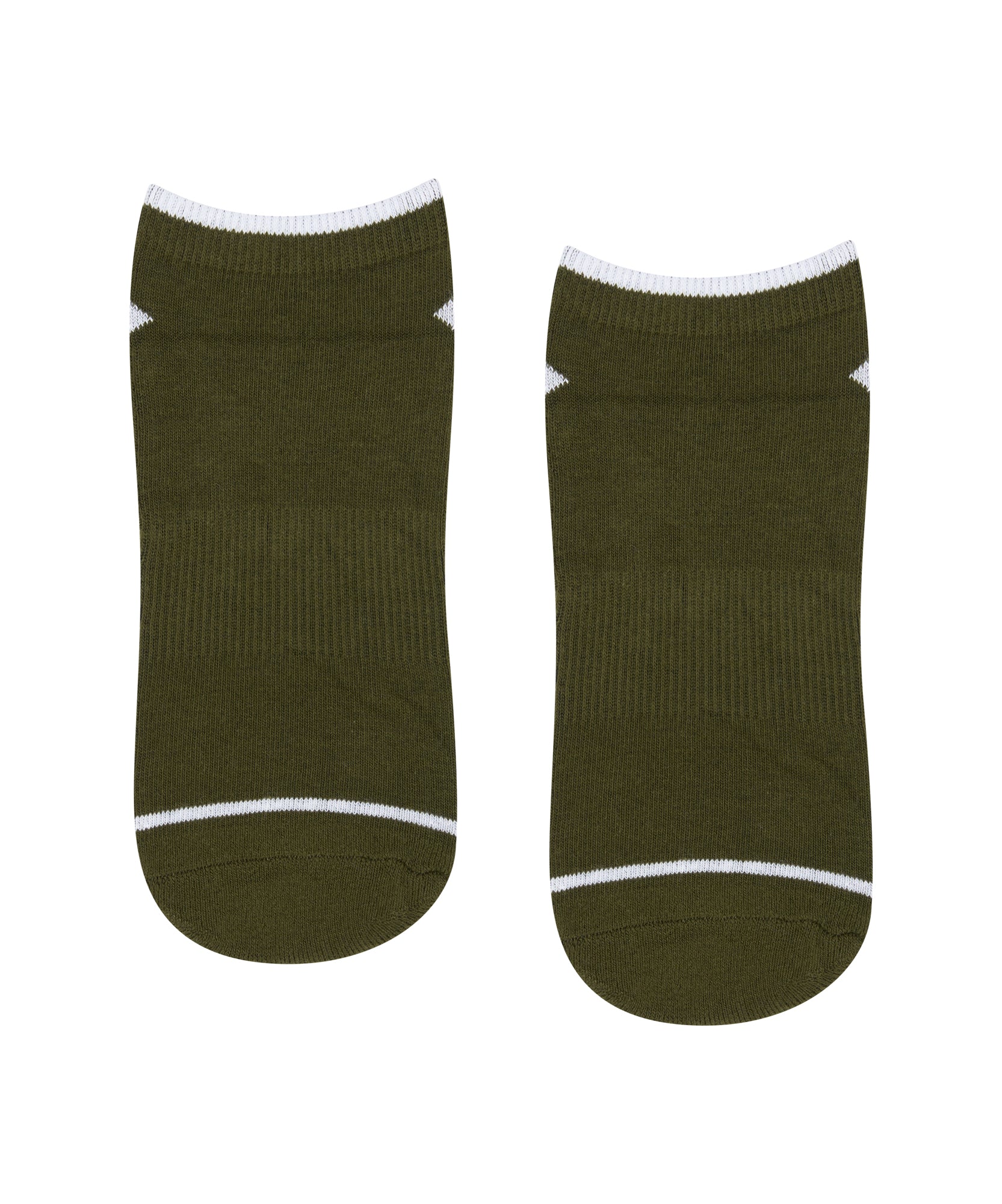 Men's Classic Low Rise Grip Socks - Khaki Stripe.