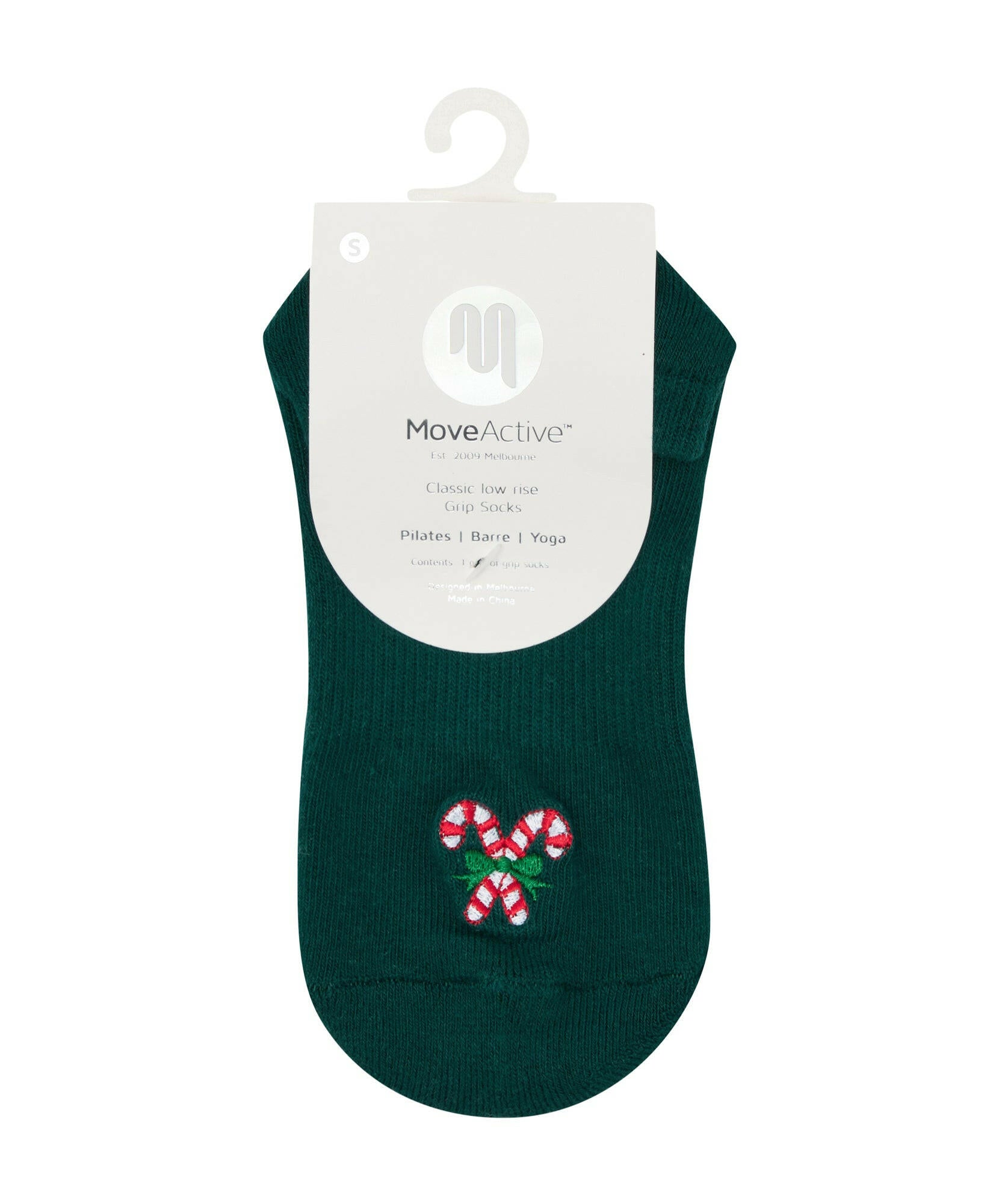 Classic Low Rise Grip Socks - Peppermint Candy