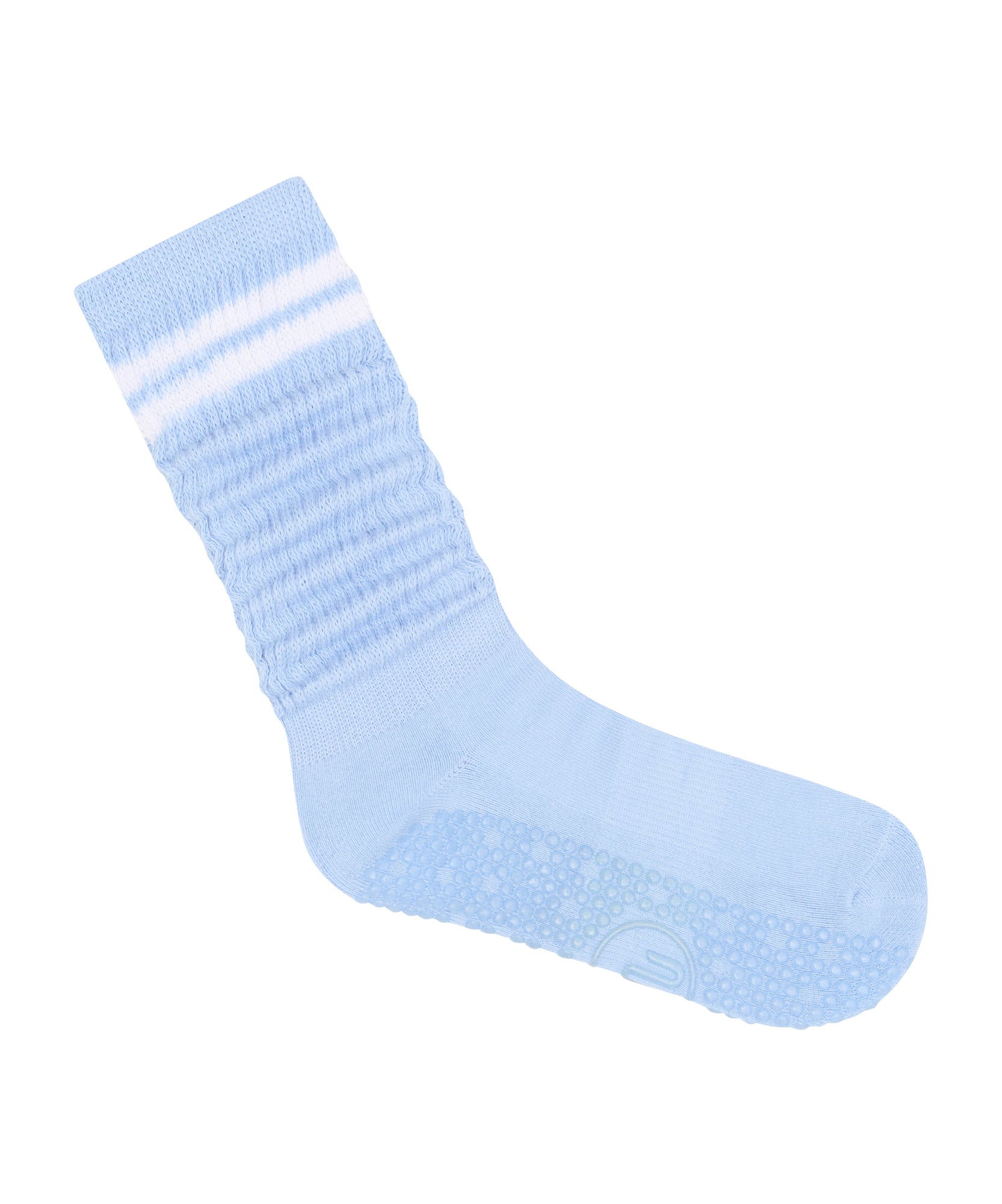 Pilates Project x Cheerleader Scrunch Non Slip Grip Socks - Baby Blue