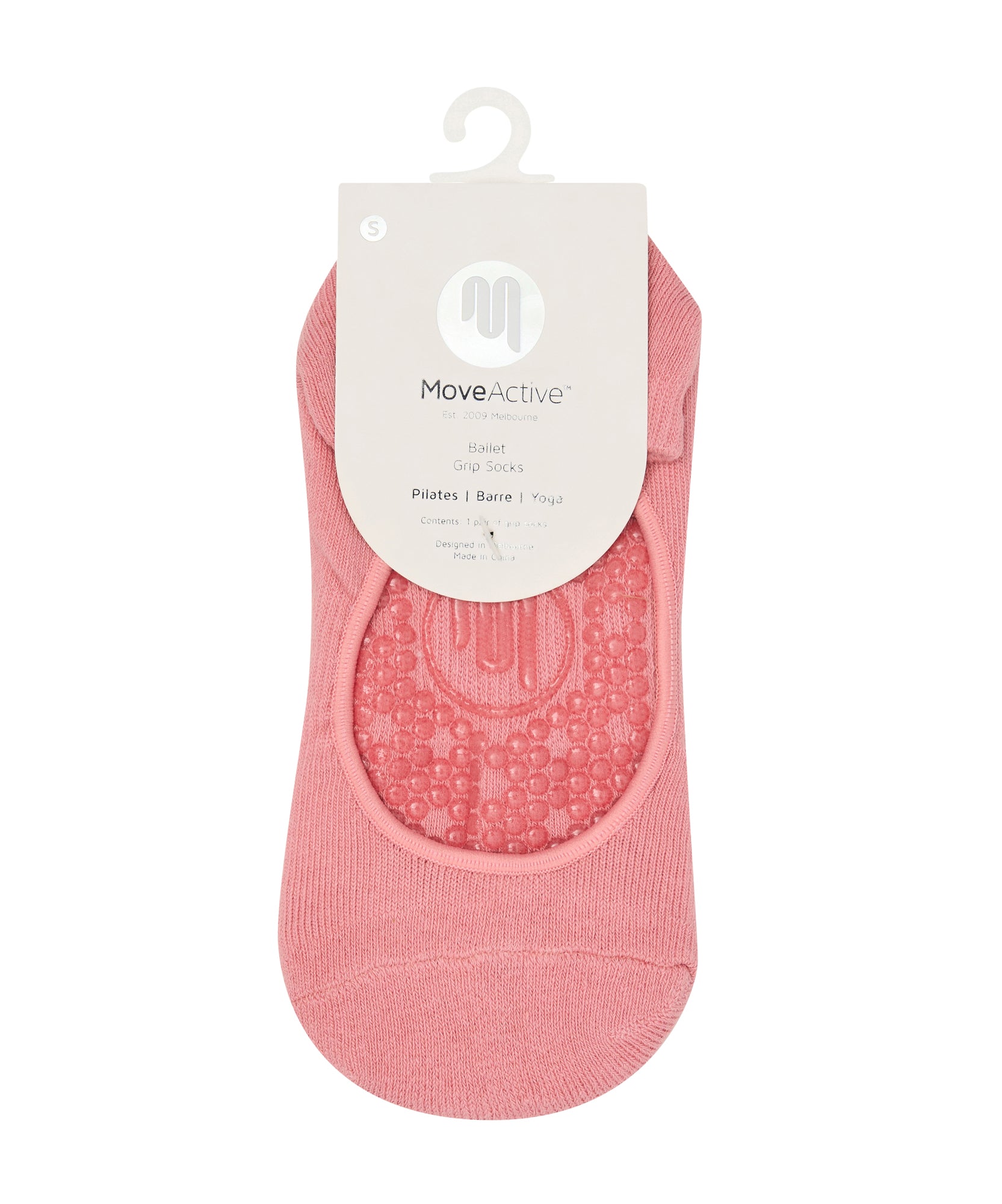 Slide On Non Slip Grip Socks - Rose