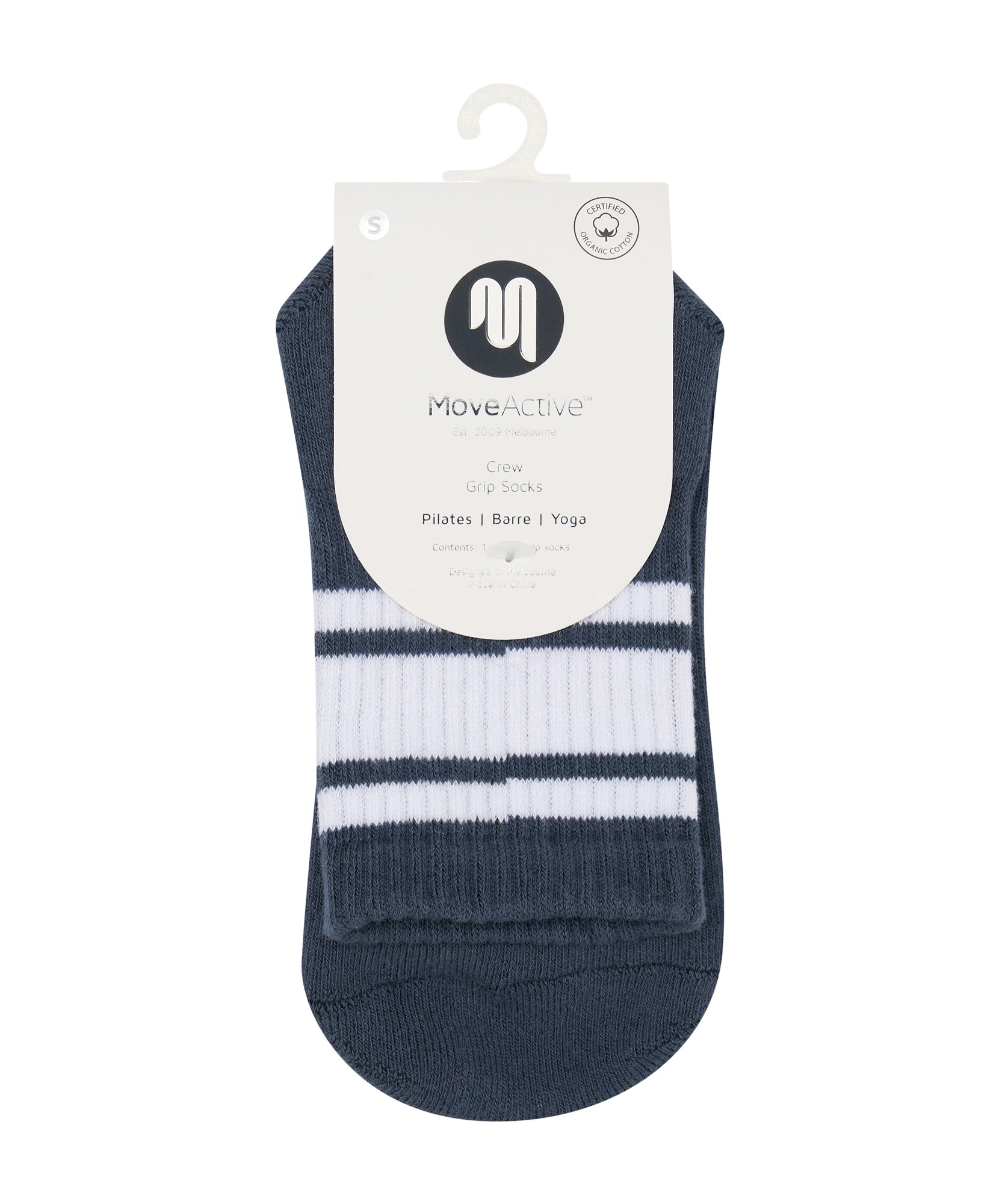 Crew Non Slip Grip Socks - French Navy Stripe