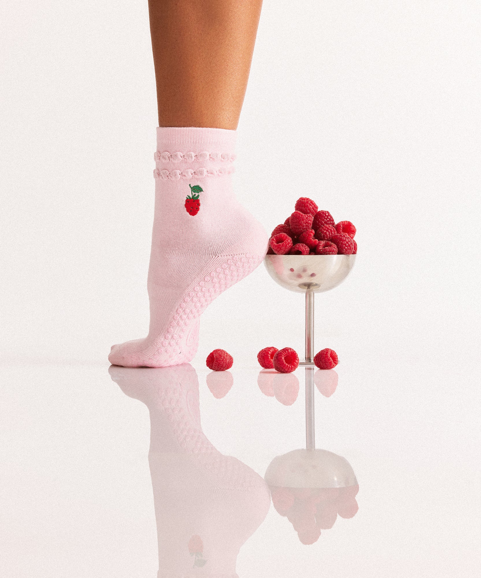 Crew Grip Socks - Raspberry Ruffle Pink
