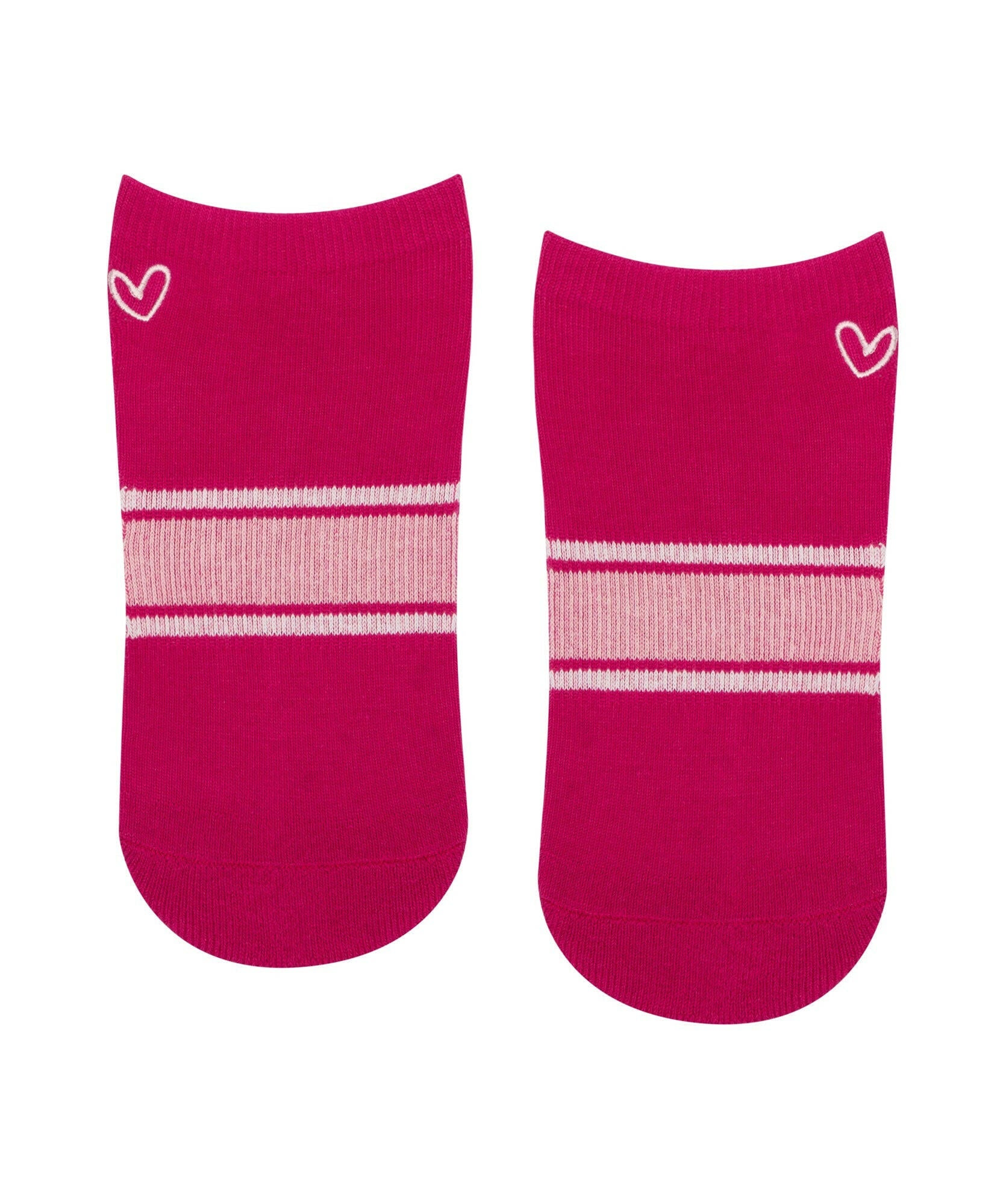 Classic Low Rise Grip Socks - Dahlia Stripes