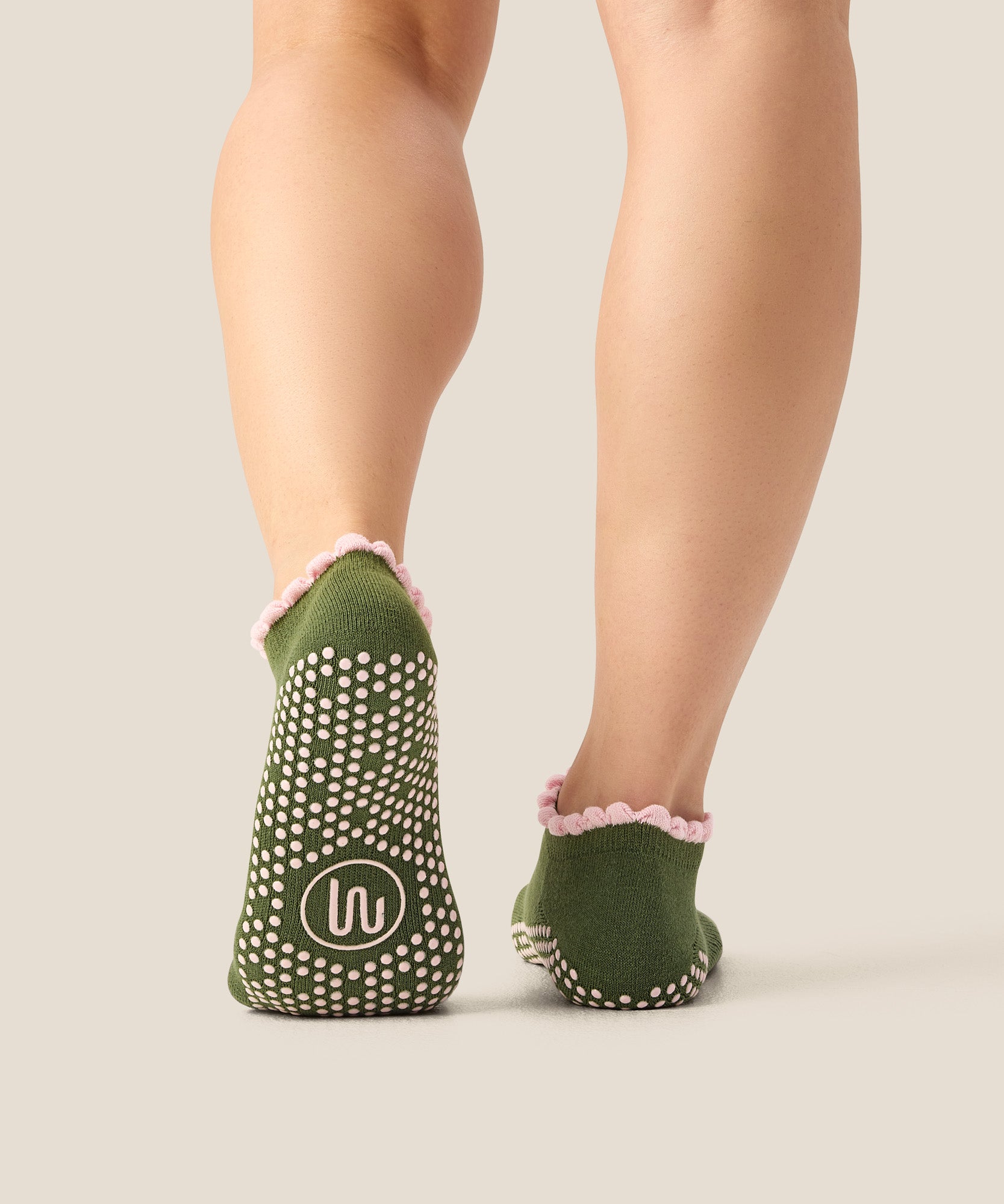 Low Rise Grip Socks - Ruffle Pine