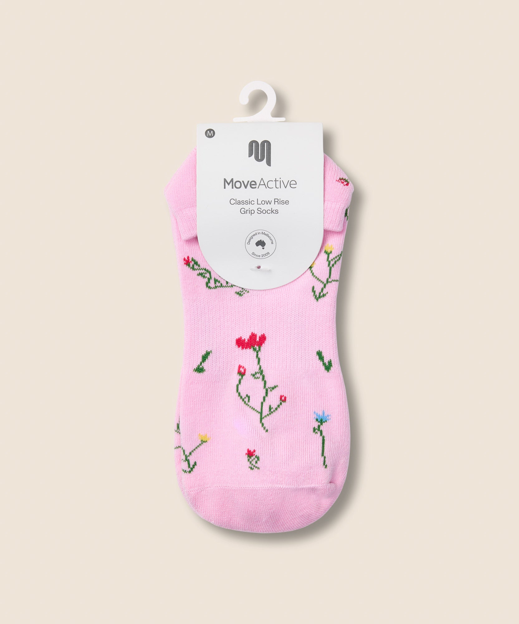 Low Rise Grip Socks - Wildflower Pink