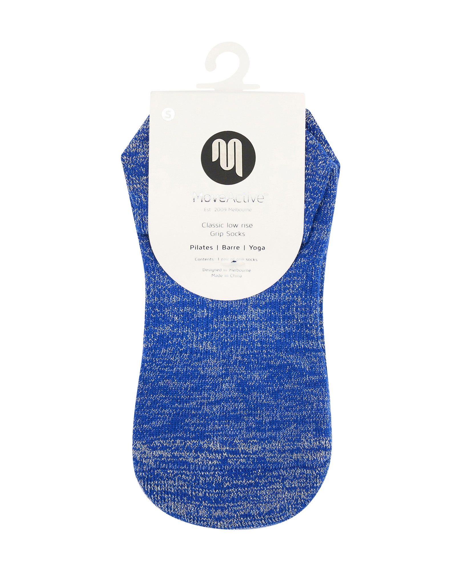 Classic Low Rise Grip Socks - Cobalt Sparkle.