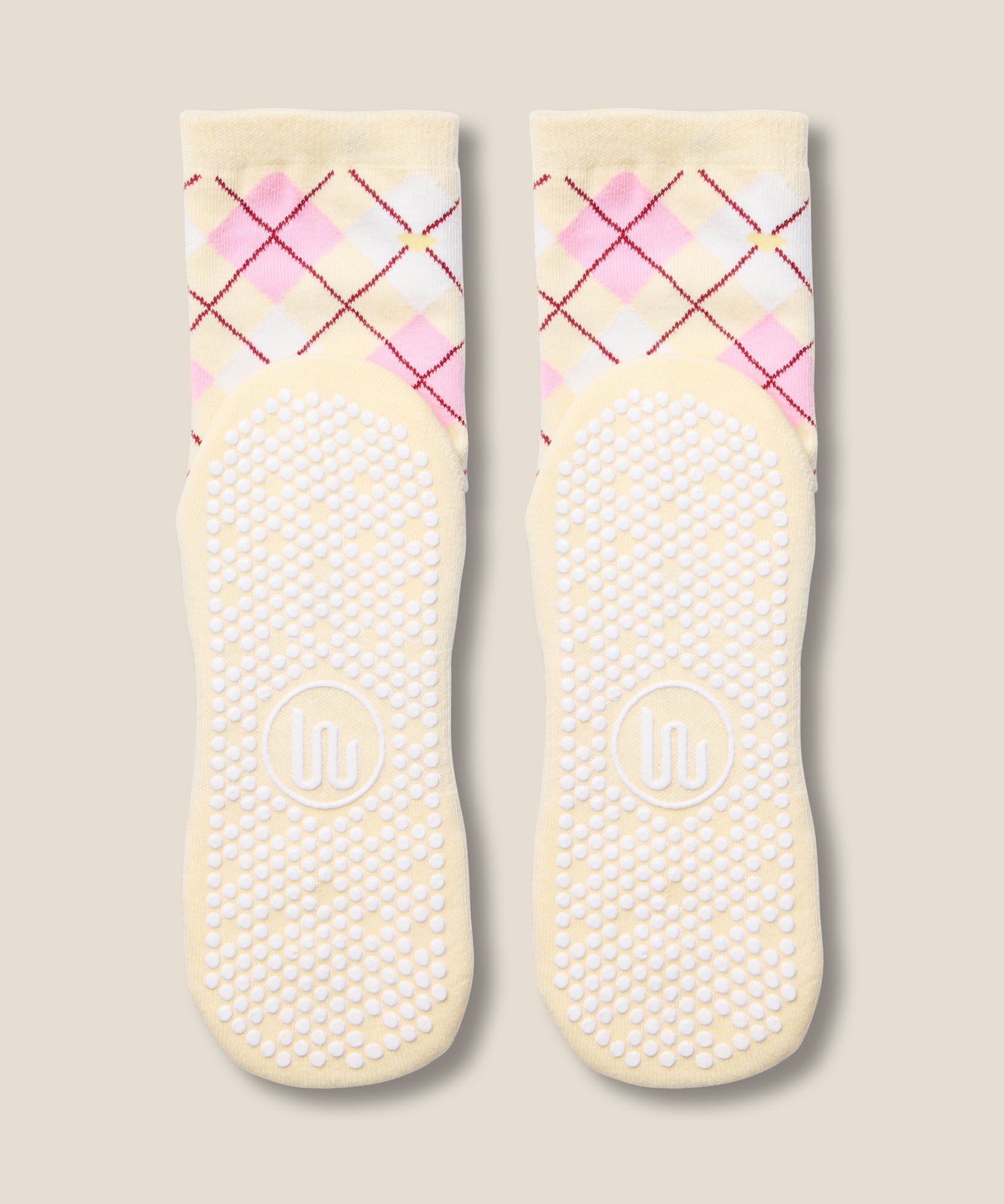 Crew Grip Socks - Argyle Butter