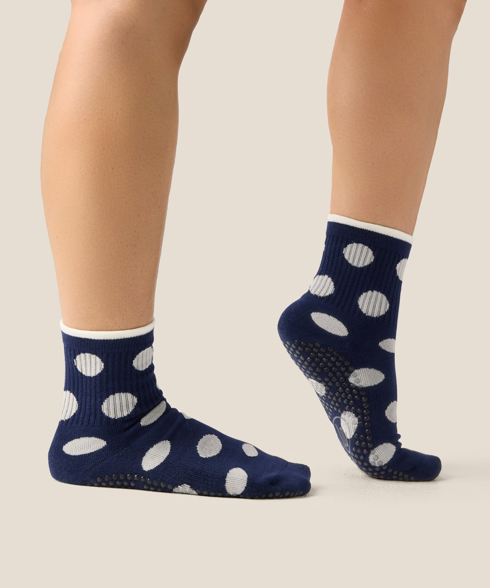 Crew Grip Socks - Polka Dot Navy