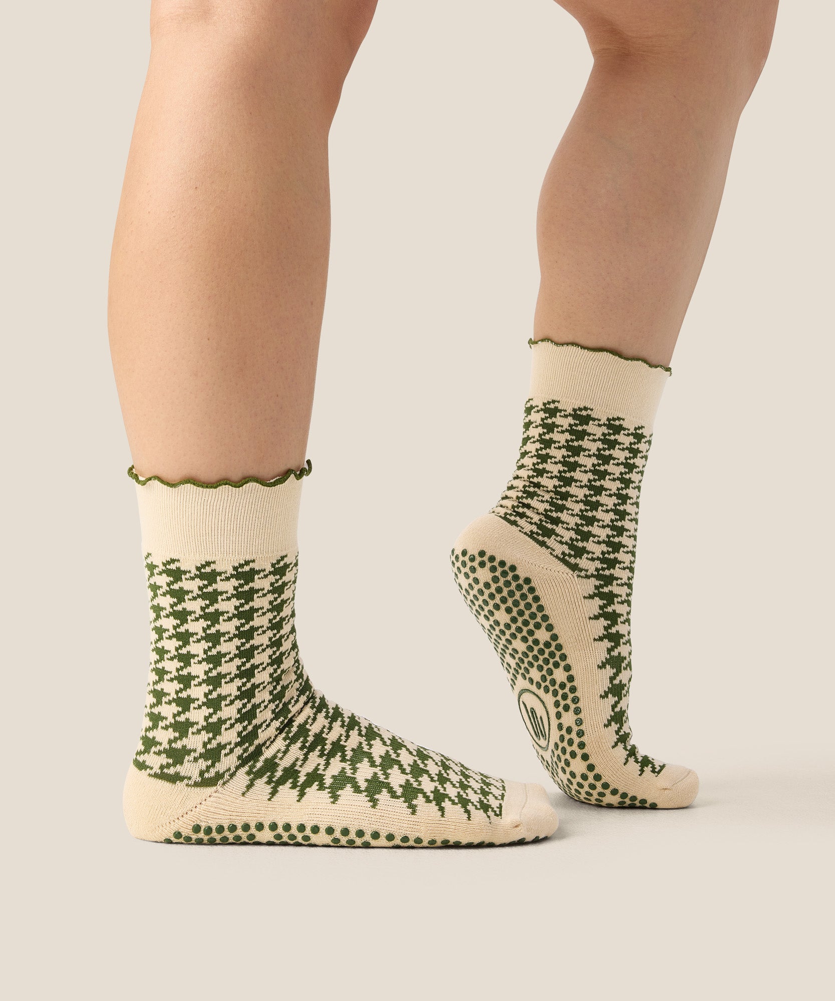 Crew Grip Socks - Houndstooth Pine