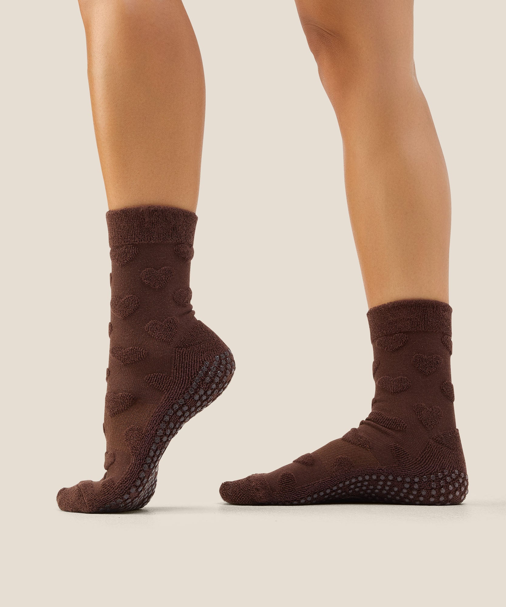 Crew Grip Socks - Terry Heart Espresso