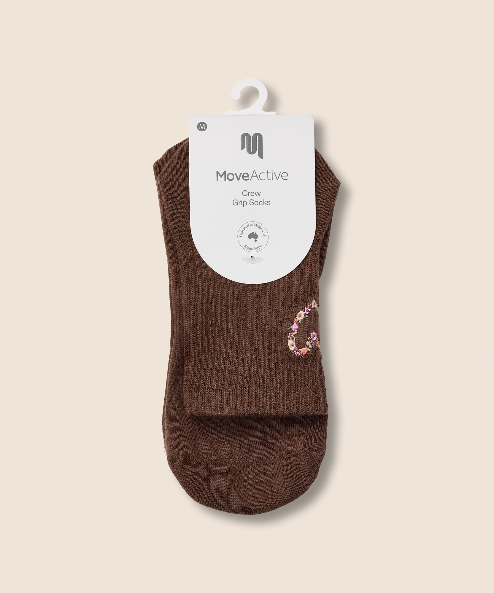 Crew Grip Socks - Heart Vine Brown