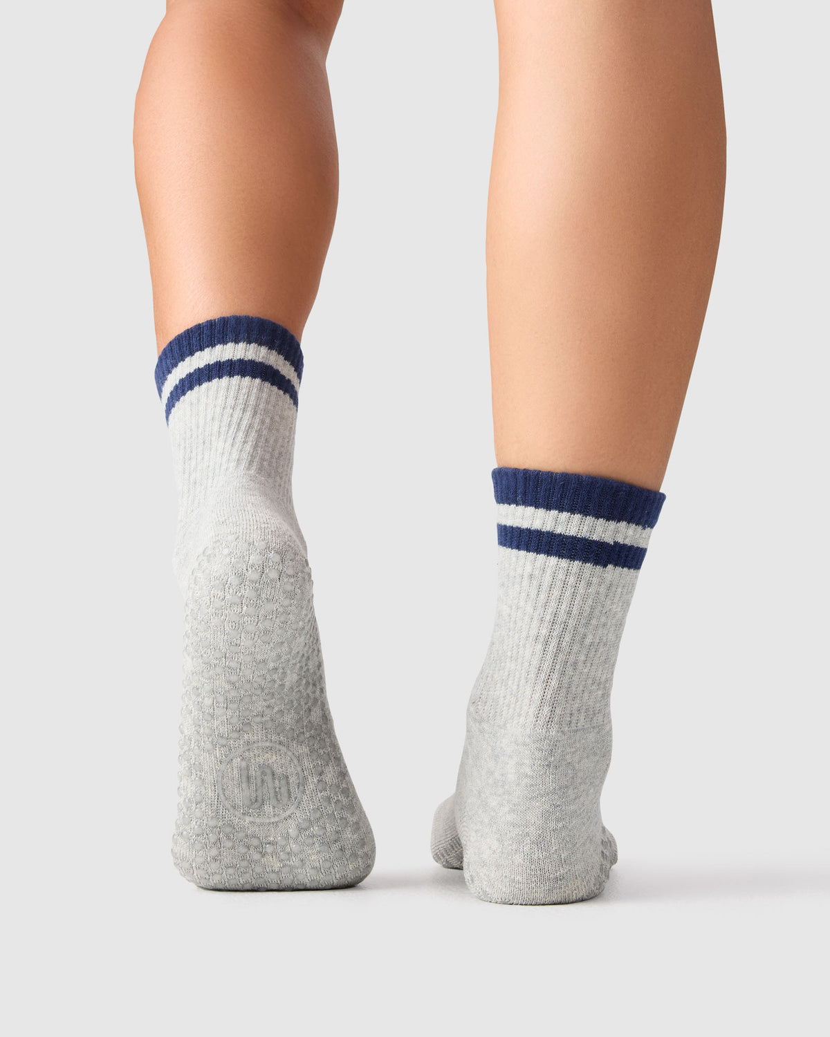 Crew Grip Sock - Retro Stripe Grey Marle & Ink