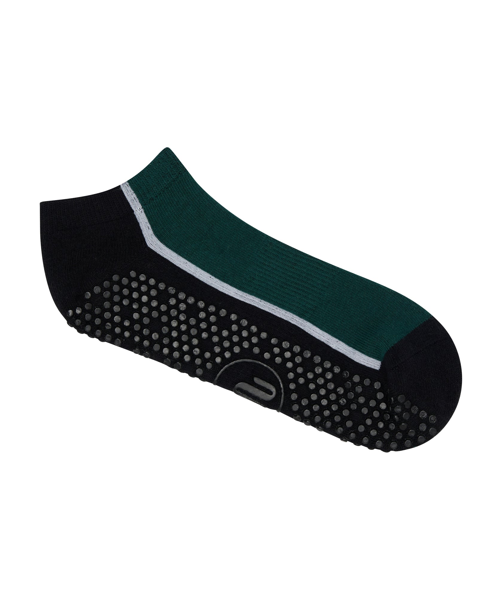 Classic Low Rise Grip Socks - Fluid Green & Black.