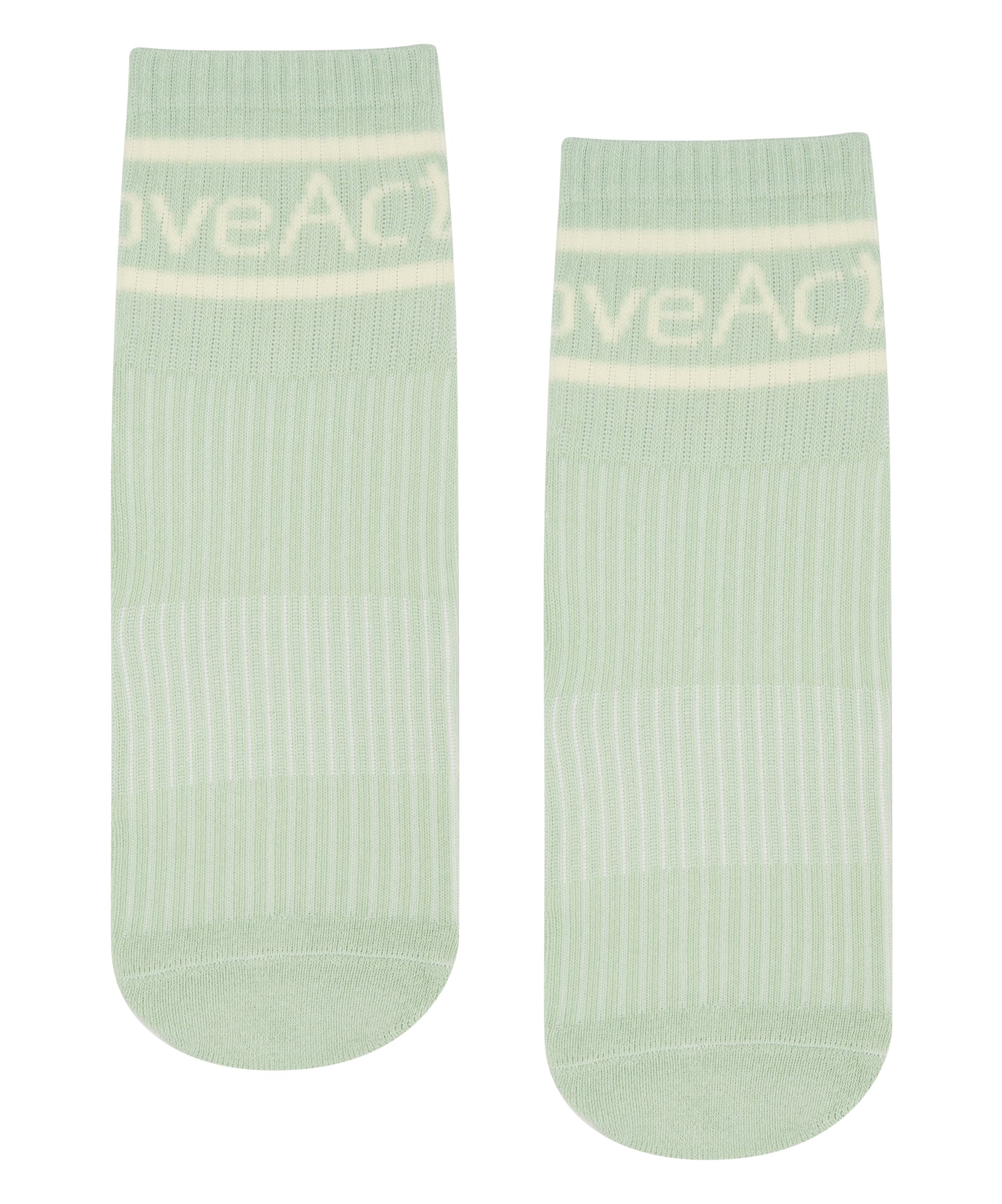 Low Crew Non Slip Grip Socks - Foundation Mint.