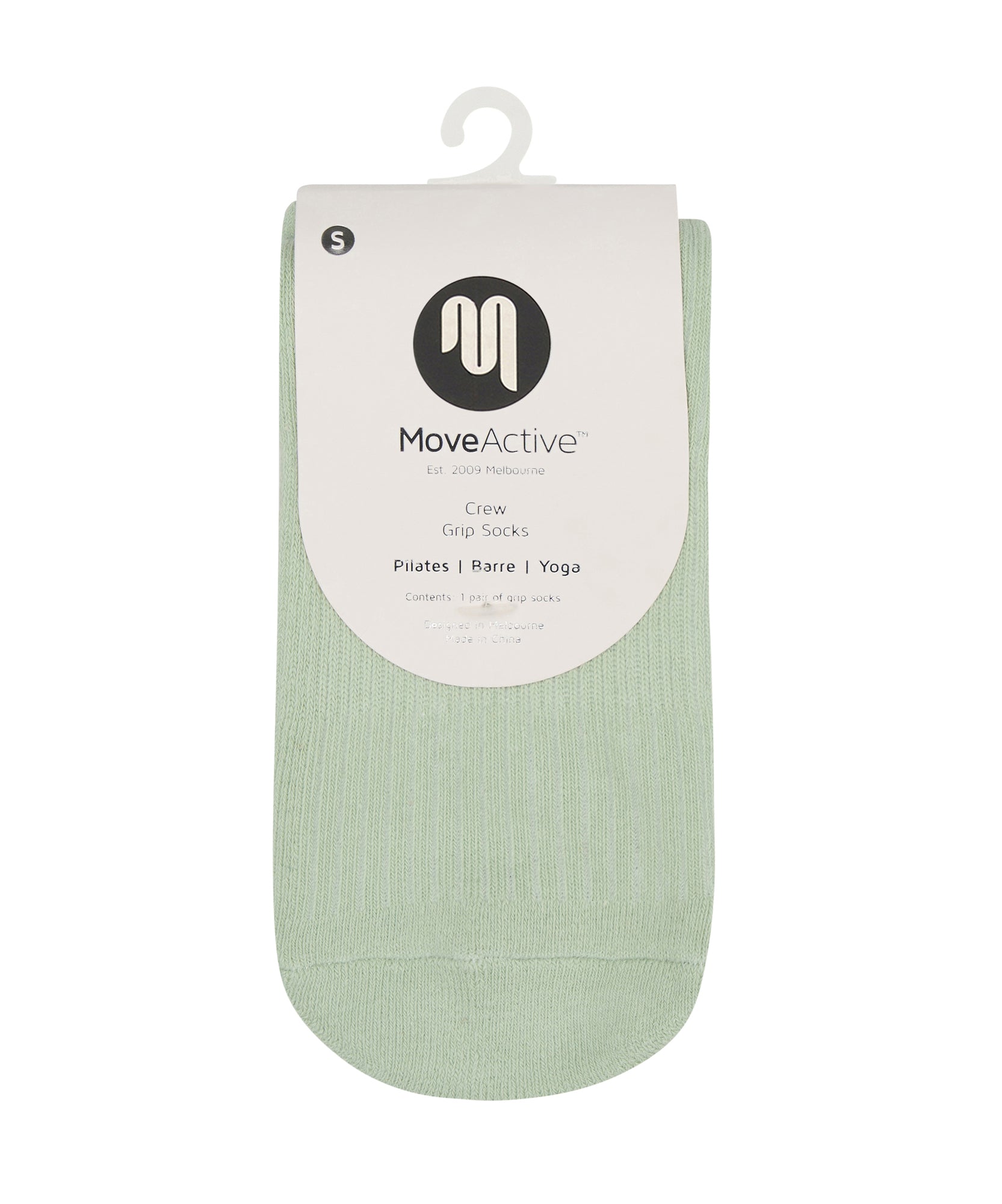 Low Crew Non Slip Grip Socks - Foundation Mint.