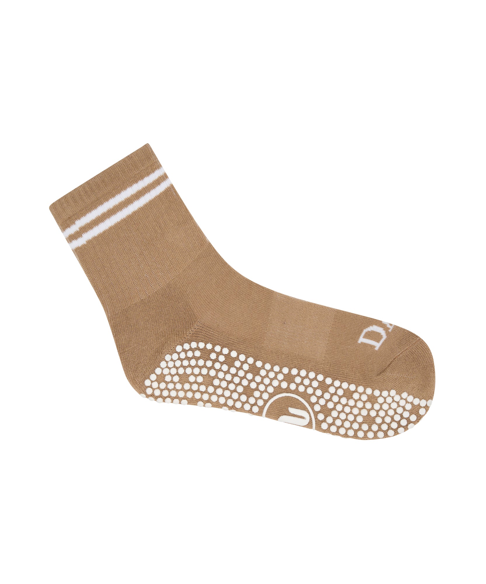 Crew Non Slip Grip Socks - Good Day Beige.