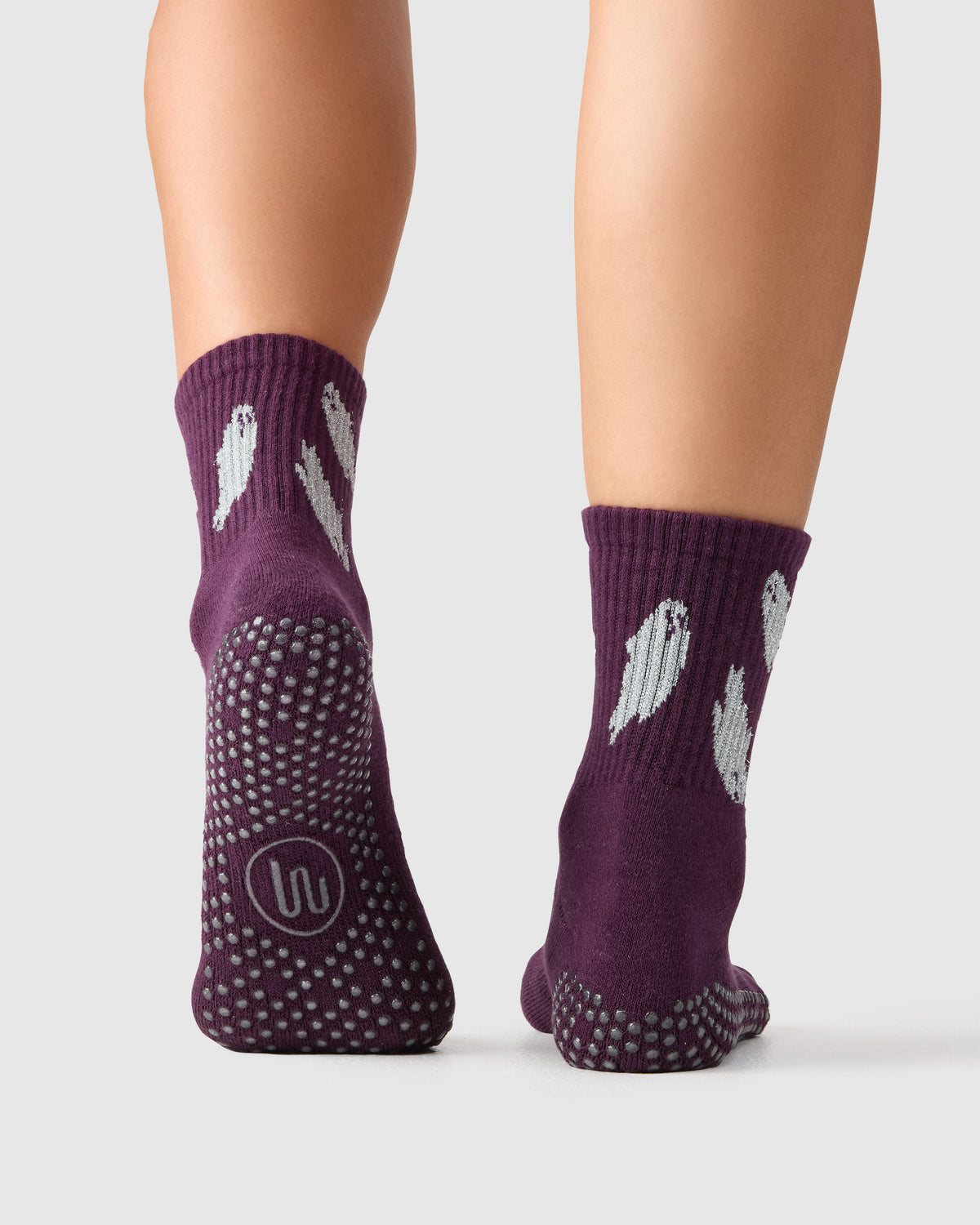 Crew Grip Socks - Glitter Ghost Plum