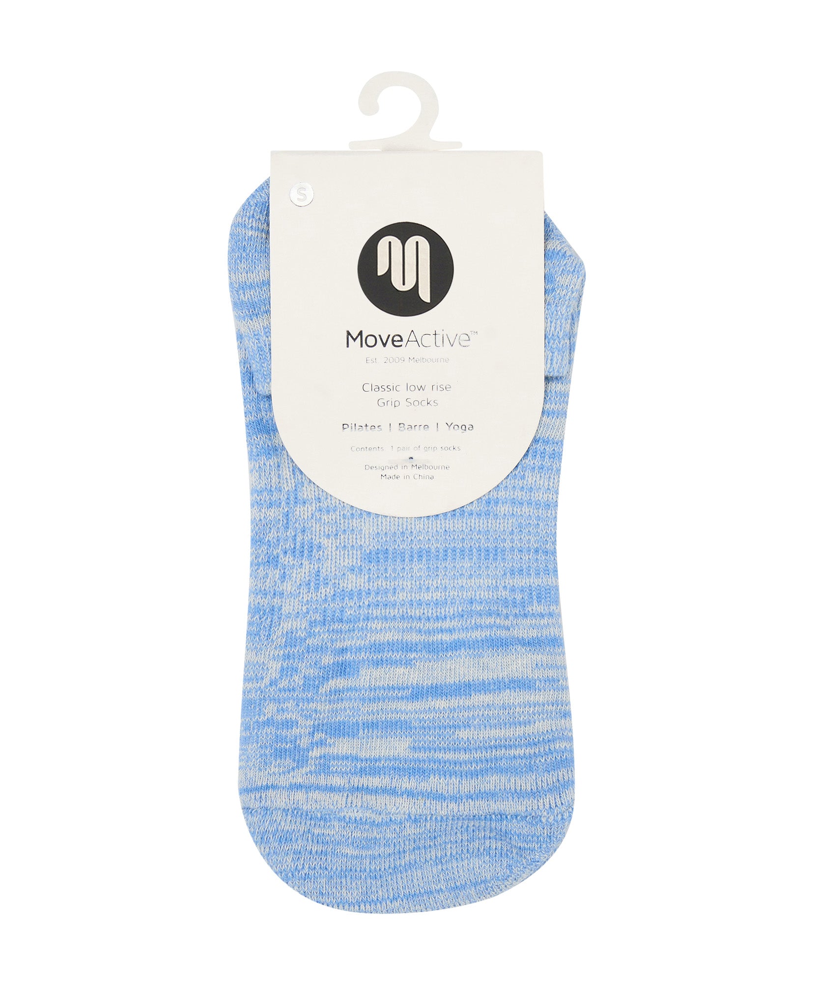 Classic Low Rise Grip Socks - Blue Heather.