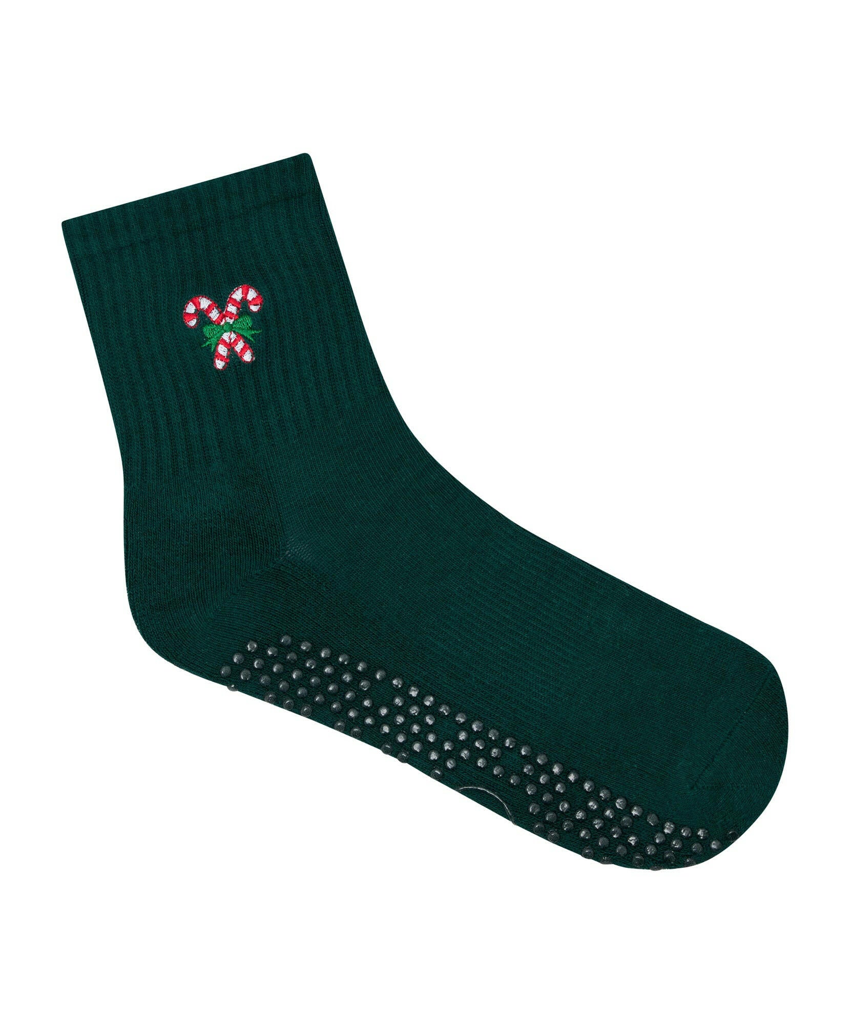 Crew Non Slip Grip Socks - Peppermint Candy