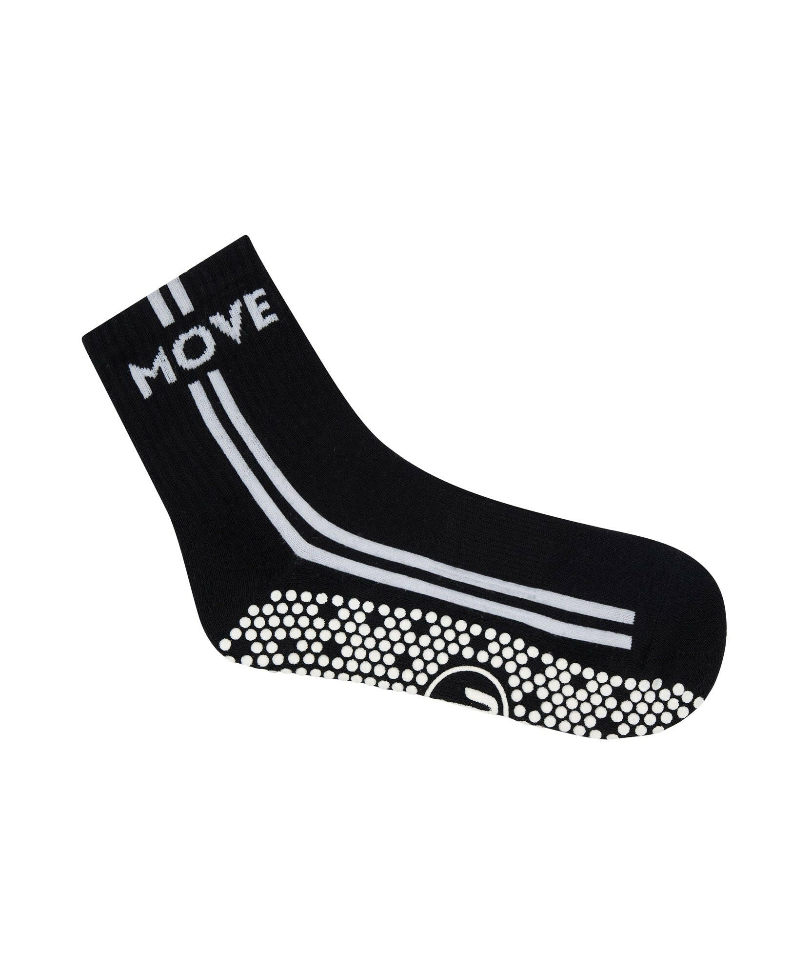 Crew Non Slip Grip Socks - Move Monochrome Stripes.