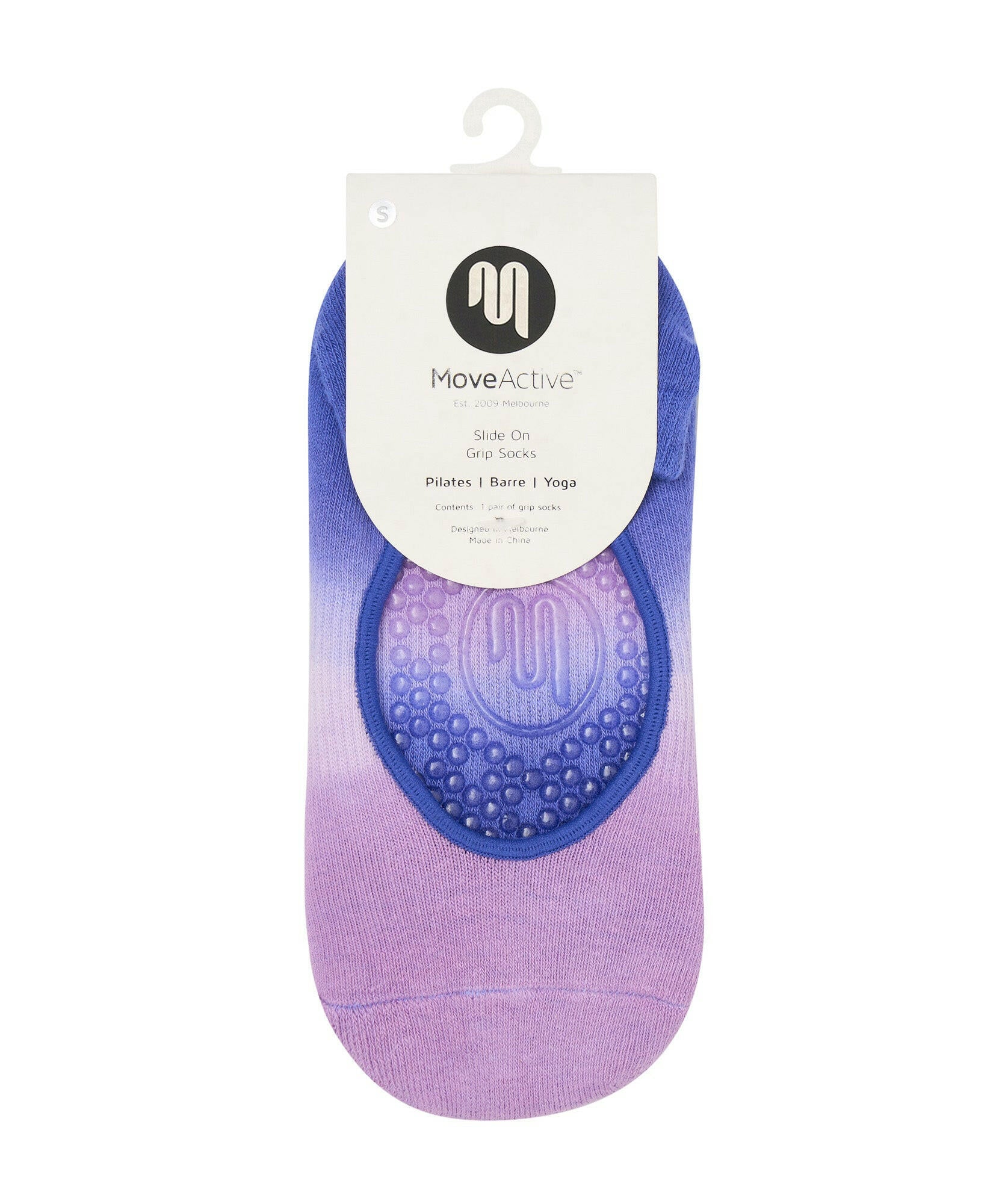 Slide On Non Slip Grip Socks - Orchid Impression.