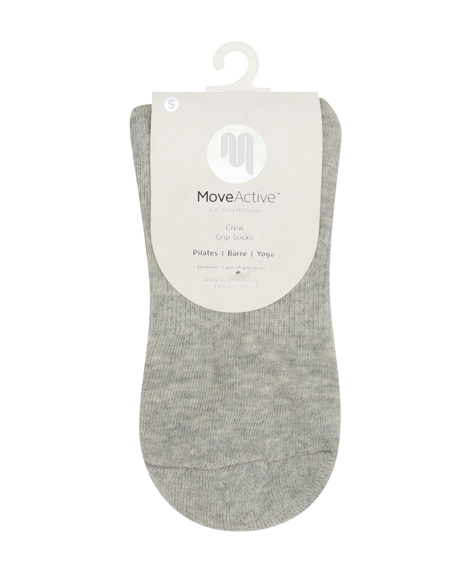 Crew Non Slip Grip Socks - Grey Marle