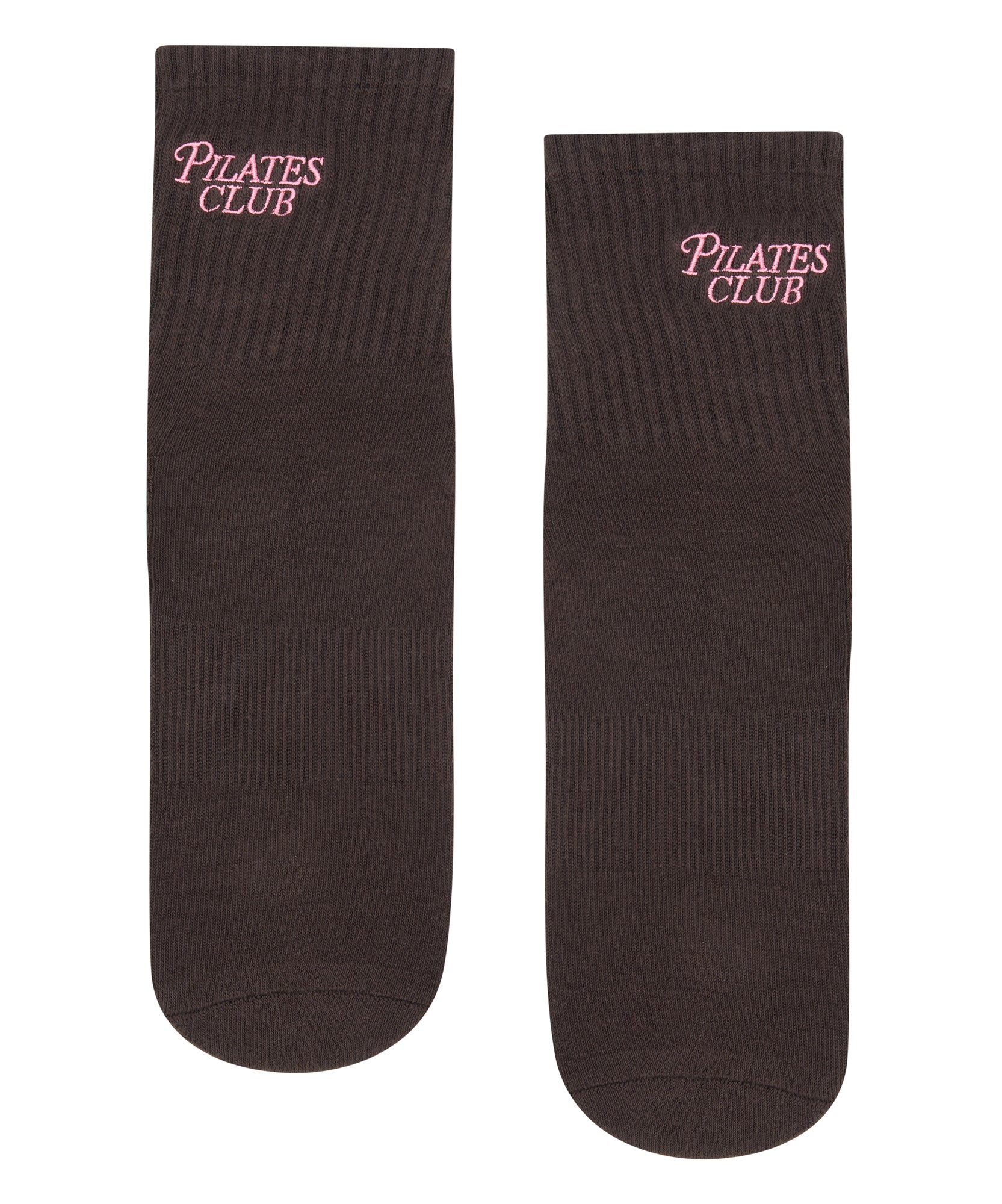 Crew Non Slip Grip Socks - Pilates Club Chocolate