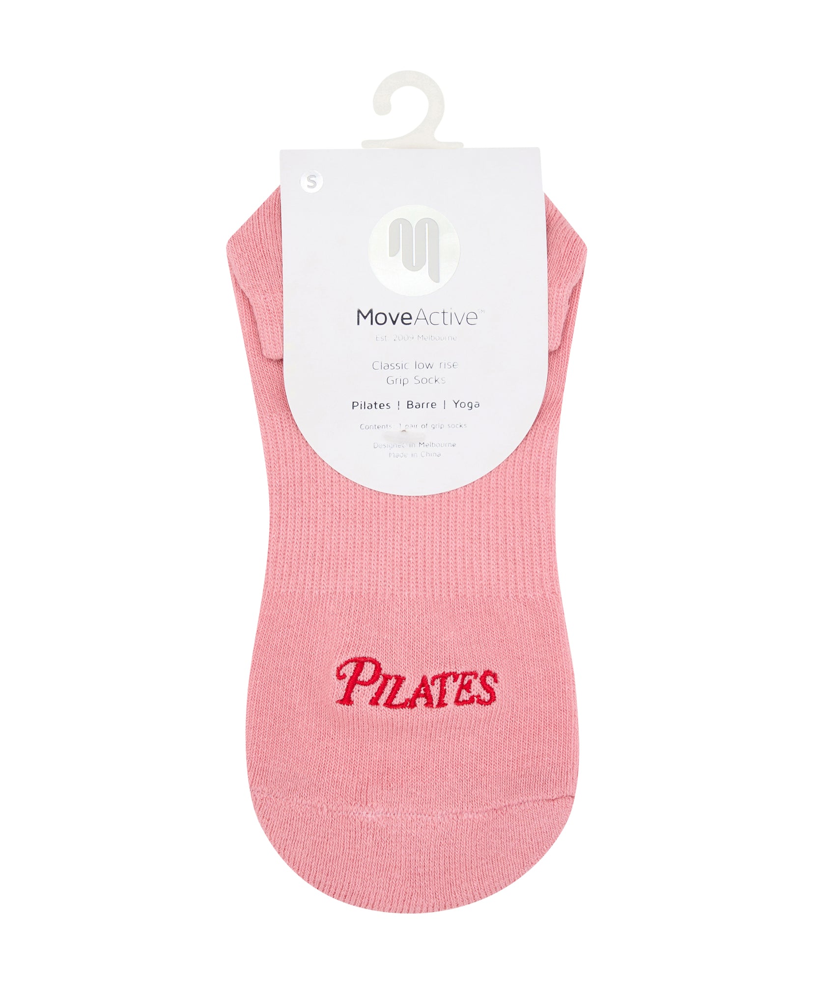 Classic Low Rise Grip Socks - Pilates Club Rose