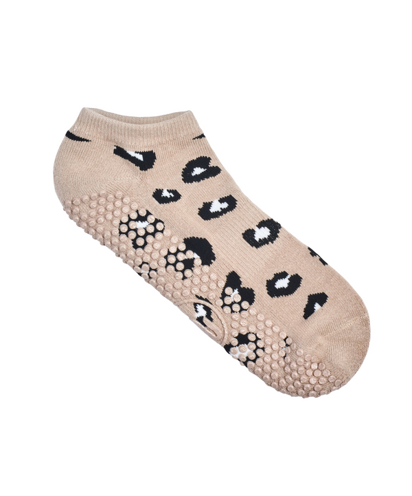 Classic Low Rise Grip Socks - Cheetah Nude