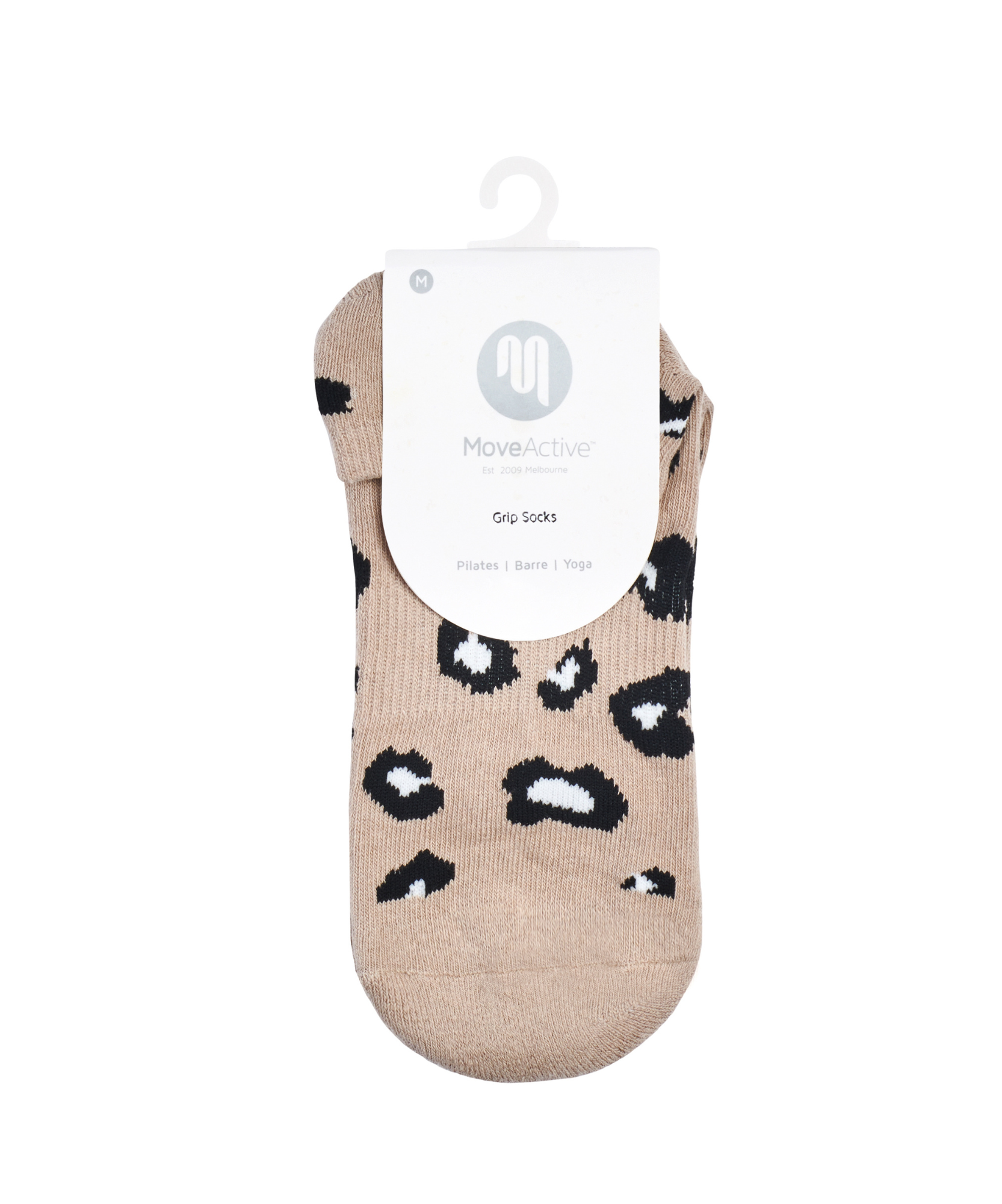 Classic Low Rise Grip Socks - Cheetah Nude.