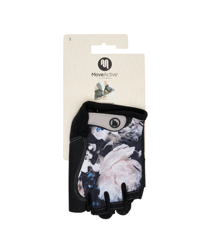 Pair of peony pilates grip gloves, perfect for enhancing performance in Pilates workouts