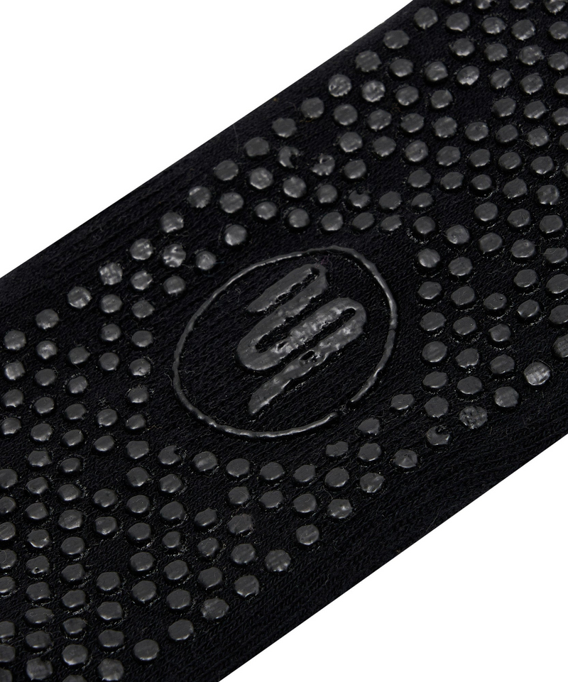 Classic Black low rise grip socks with non-slip sole for stability
