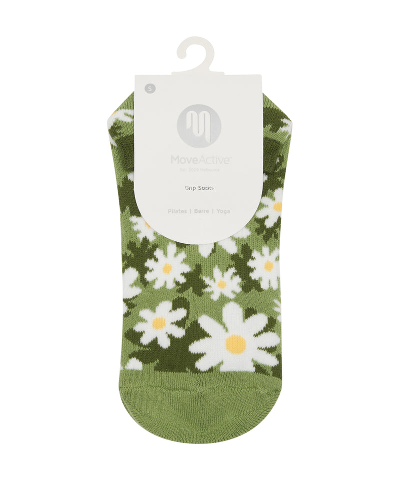 Classic Low Rise Grip Socks - Daisy Floral