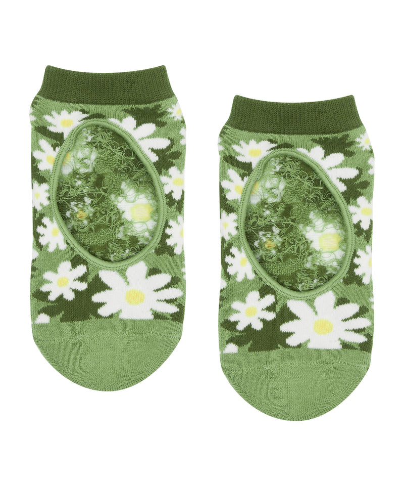 Slide On Non Slip Grip Socks - Daisy Floral