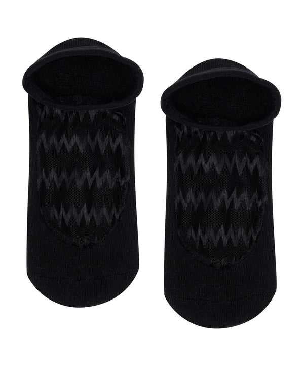 Luxe Mesh Low Rise Non Slip Grip Socks - Chevron Mesh in Black