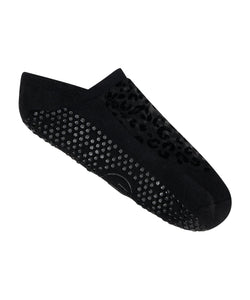 Luxe Mesh Low Rise Non Slip Grip Socks in Cheetah Mesh Black