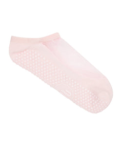 Luxe Mesh Low Rise Non Slip Grip Socks in Pink Lattice-Mesh