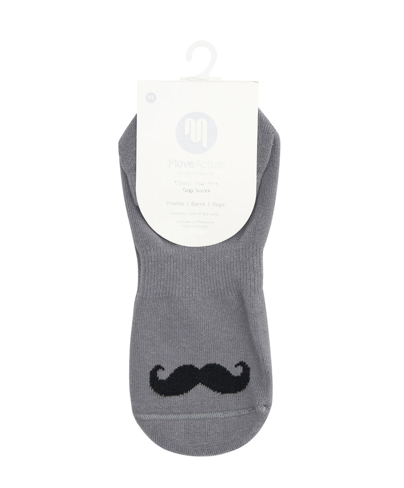 Grey grip socks with classic style and secure fit for exercise