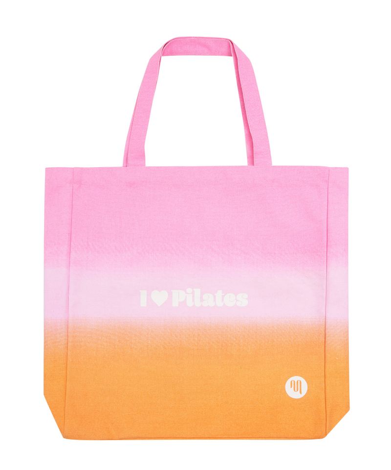 I Love Pilates Tote Bag - Ombré, a stylish and spacious bag perfect for carrying your workout essentials to and from the studio