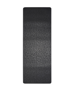 Vegan leather yoga mat with luxe cheetah print for stylish workouts
