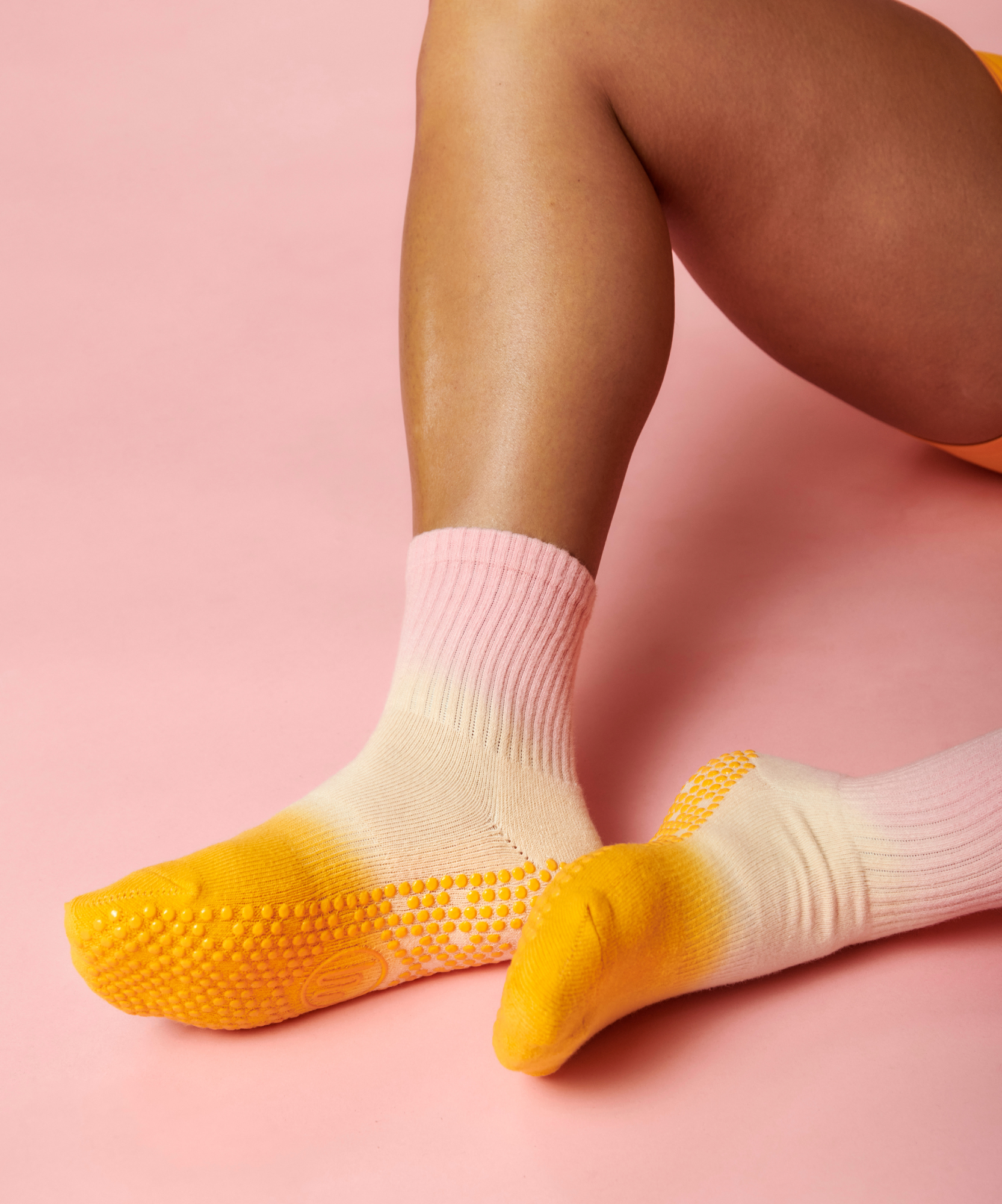 Crew Non Slip Grip Socks - Mimosa Sorbet Ombré.